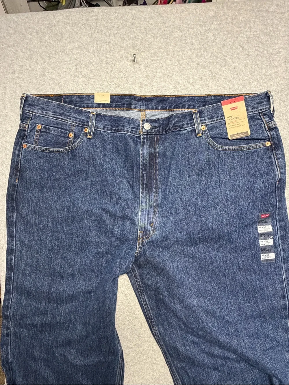 Levi’s 550 Men’s Jeans 48x38 Big Tall Relaxed Fit NWT Dark Stonewash 100% Cotton